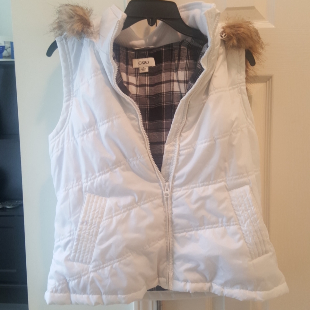 Women's plush Vest with hood